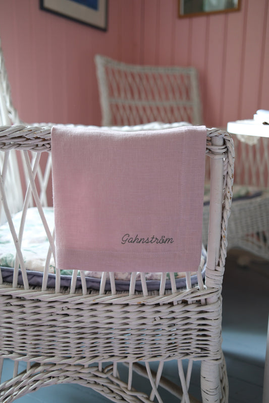 Personalised Linen Napkins, Dusty Pink, Set of 6