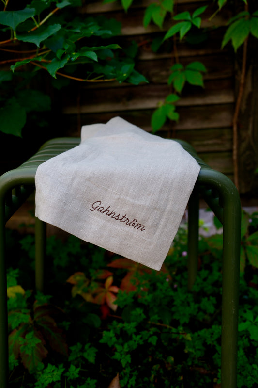 Personalised Linen Napkins, Nature, Set of 6