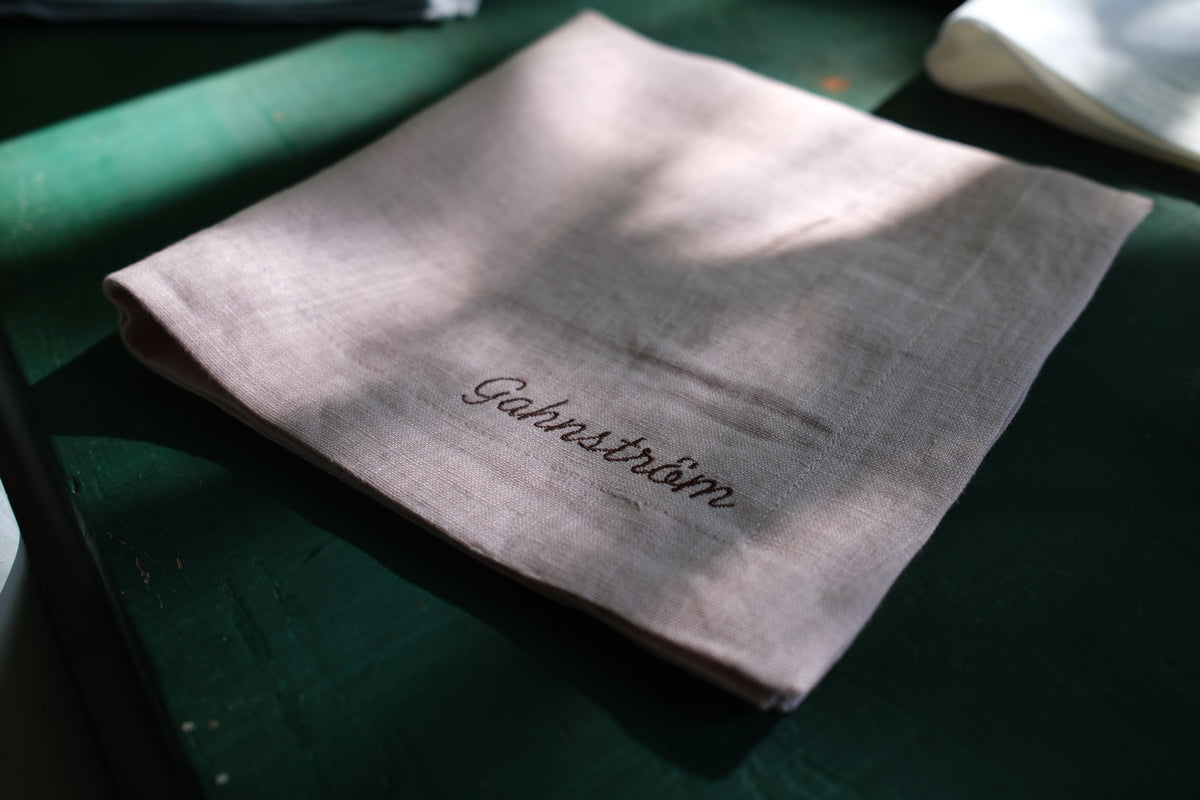Personalised Linen Napkins, Nature, Set of 6