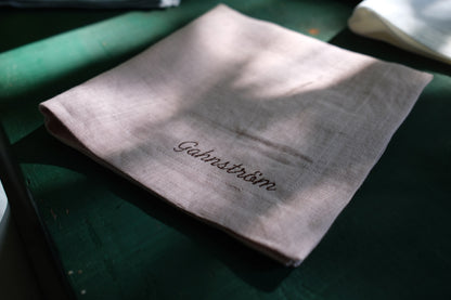 Personalised Linen Napkins, Nature, Set of 6