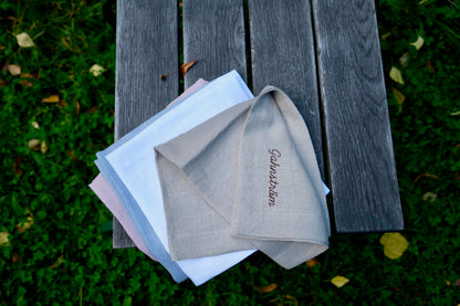 Personalised Linen Napkins, Nature, Set of 6