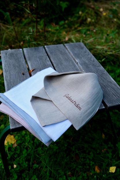 Personalised Linen Napkins, Nature, Set of 6