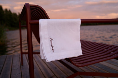 Personalised Linen Napkins, Off White, Set of 6