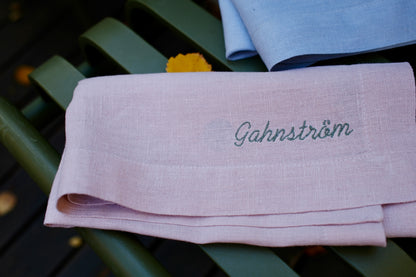 Personalised Linen Napkins, Dusty Pink, Set of 6