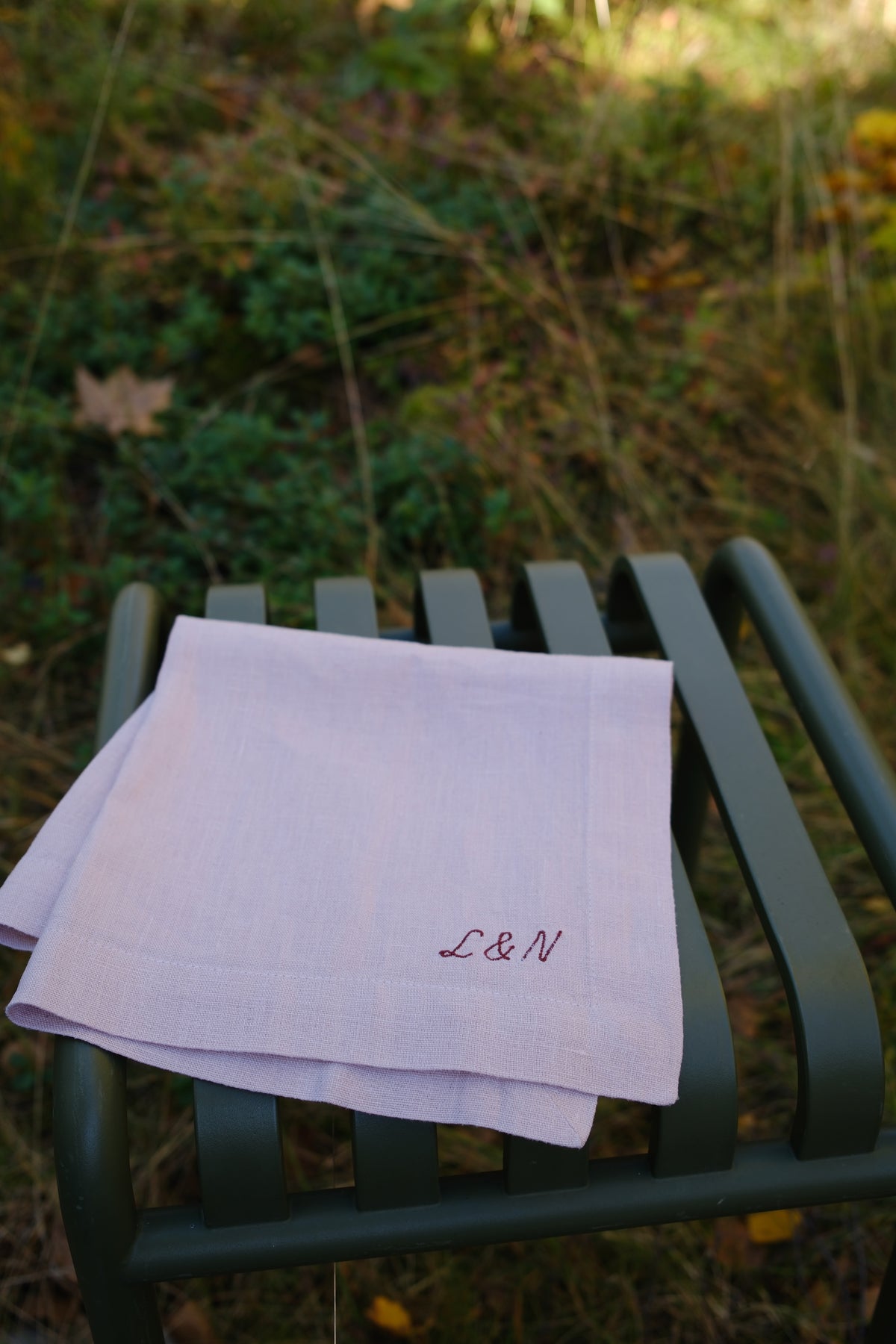 Personalised Linen Napkins, Dusty Pink, Set of 6